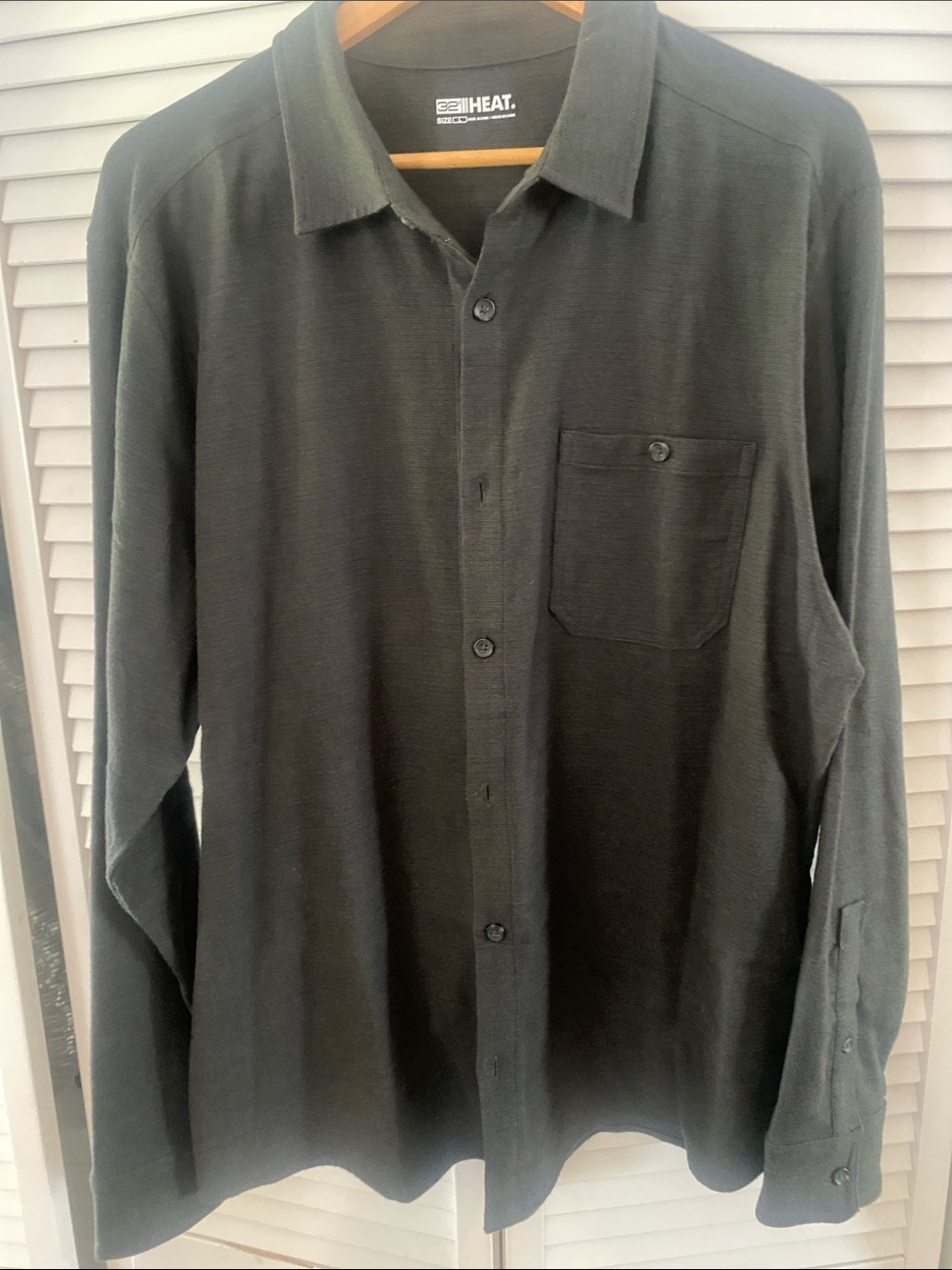 32 Degrees Men's Dark Olive Button-Down Shirt